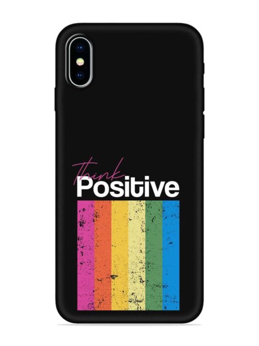 Think Positive Typography Embossed Soft Silicone Case for Apple Iphone X Zapvi