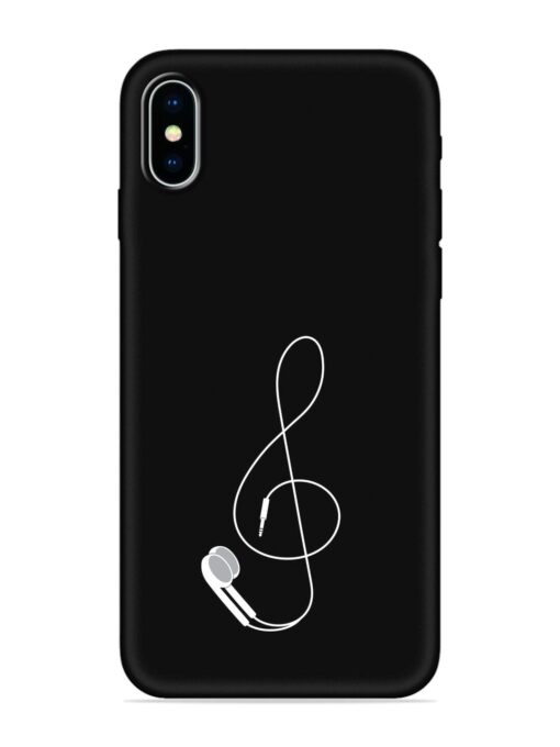 Music Earphone Vector Embossed Soft Silicone Case for Apple Iphone X Zapvi