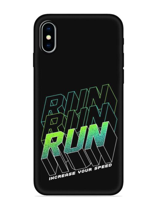 Run Embossed Soft Silicone Case for Apple Iphone X Zapvi