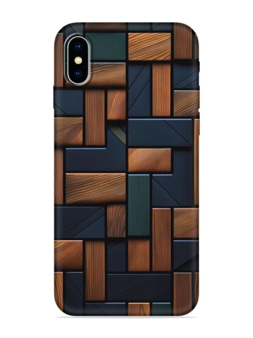 Wooden Background Cubes Embossed Soft Silicone Case for Apple Iphone X Zapvi