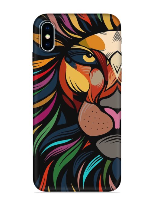 Trippy Lion Art Embossed Soft Silicone Case for Apple Iphone X Zapvi