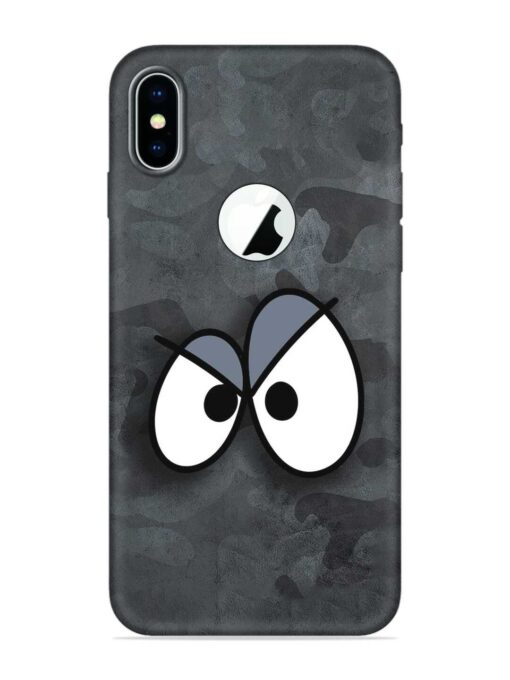 Big Eyes Night Mode Embossed Soft Silicone Case for Apple Iphone X (Logo Cut) Zapvi