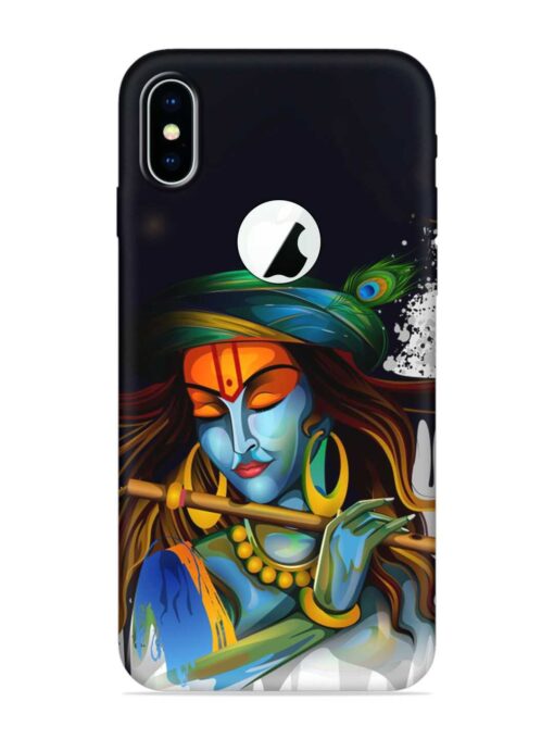 Krishna Art Embossed Soft Silicone Case for Apple Iphone X (Logo Cut) Zapvi