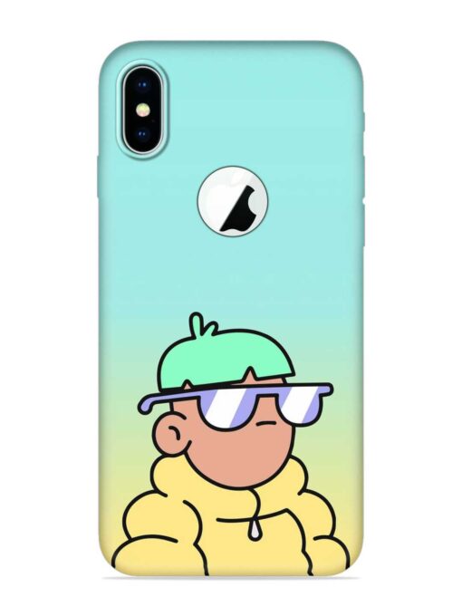 Doodles Cool Character Embossed Soft Silicone Case for Apple Iphone X (Logo Cut) Zapvi