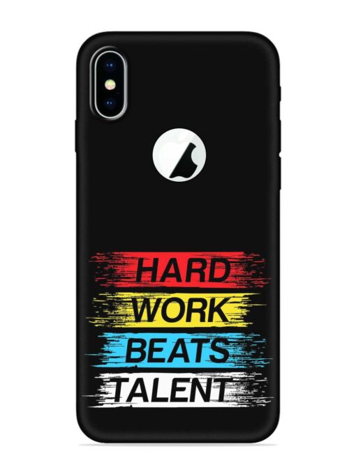 Hard Work Beats Embossed Soft Silicone Case for Apple Iphone X (Logo Cut) Zapvi