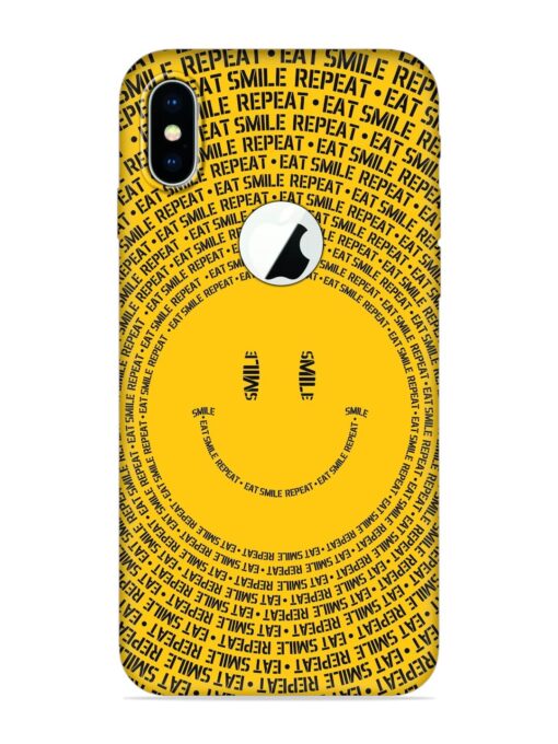 Smiley Embossed Soft Silicone Case for Apple Iphone X (Logo Cut) Zapvi