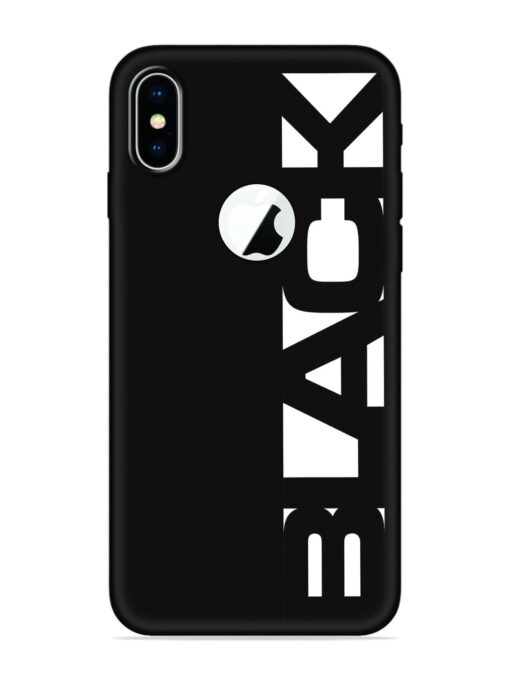 Black Typo Embossed Soft Silicone Case for Apple Iphone X (Logo Cut) Zapvi