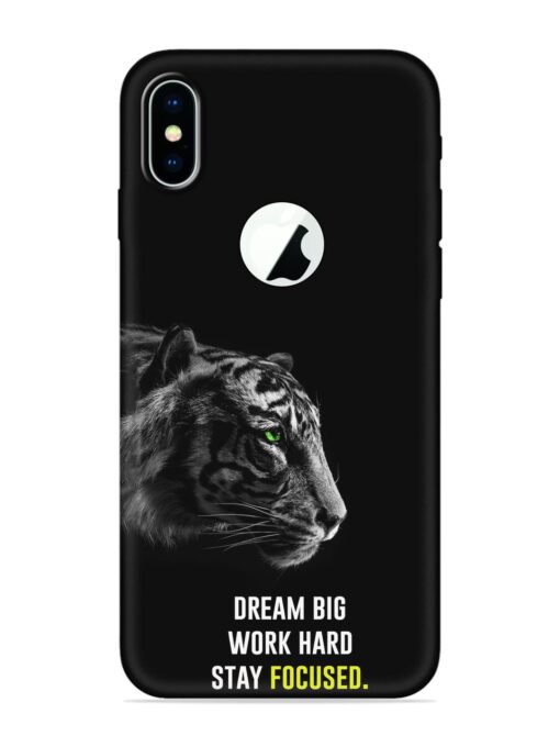 Dream Big Work Hard Embossed Soft Silicone Case for Apple Iphone X (Logo Cut) Zapvi