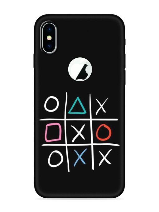 Super Neon Tic-Tac-Toe Embossed Soft Silicone Case for Apple Iphone X (Logo Cut) Zapvi