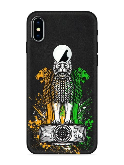 Pillars Of Ashoka Embossed Soft Silicone Case for Apple Iphone X (Logo Cut) Zapvi