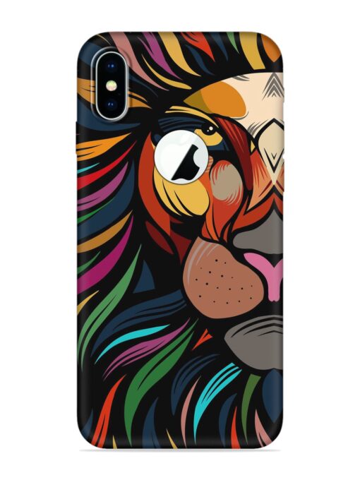 Trippy Lion Art Embossed Soft Silicone Case for Apple Iphone X (Logo Cut) Zapvi