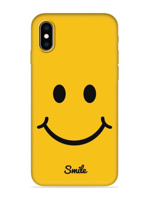 Yellow Smiley Embossed Soft Silicone Case for Apple Iphone Xs Max Zapvi