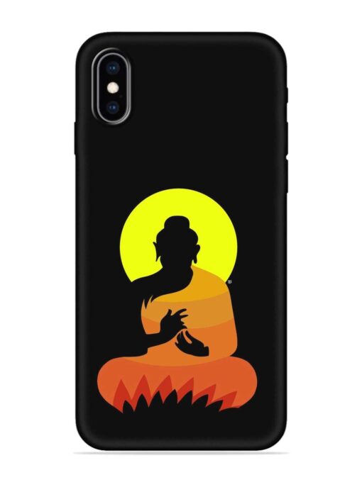 Buddha Art Black Embossed Soft Silicone Case for Apple Iphone Xs Max Zapvi