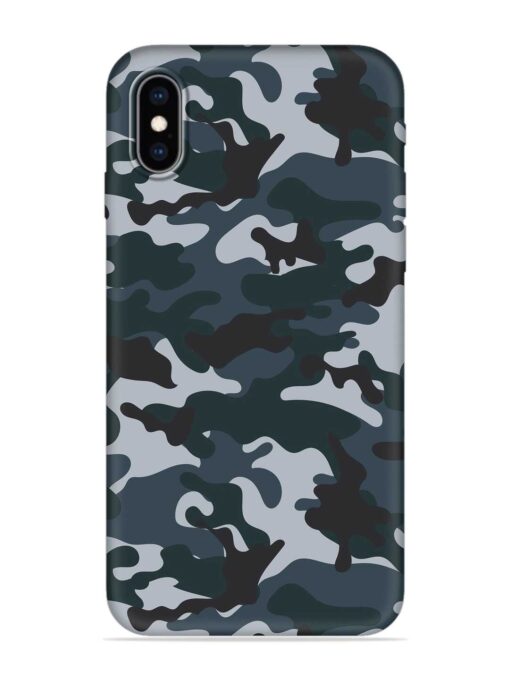 Dark Blue Army Military Art Embossed Soft Silicone Case for Apple Iphone Xs Max Zapvi