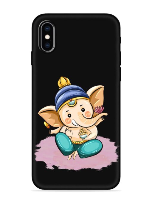 Bal Ganesh Vector Art Embossed Soft Silicone Case for Apple Iphone Xs Max Zapvi