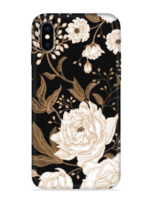 Peonies Roses Floral Embossed Soft Silicone Case for Apple Iphone Xs Max Zapvi