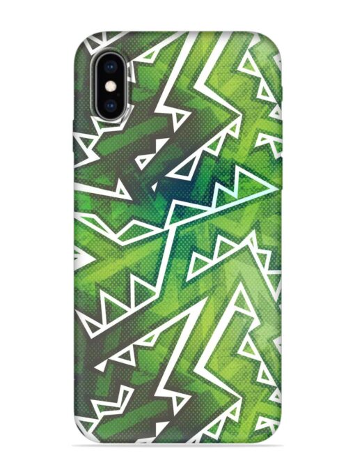 Green Graffiti Seamless Embossed Soft Silicone Case for Apple Iphone Xs Max Zapvi