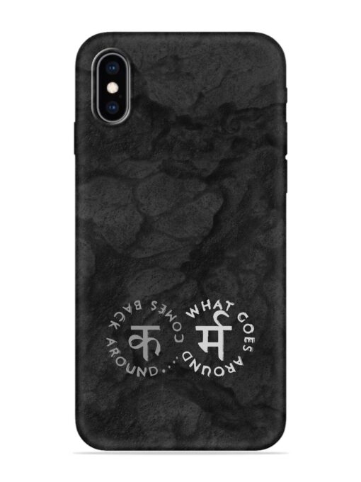 Karma Hindi Word Embossed Soft Silicone Case for Apple Iphone Xs Max Zapvi