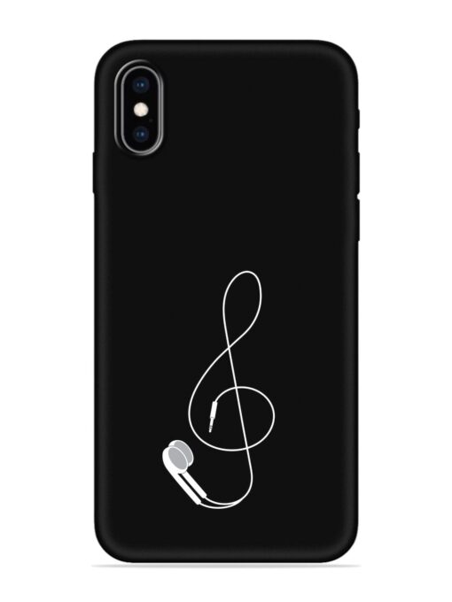 Music Earphone Vector Embossed Soft Silicone Case for Apple Iphone Xs Max Zapvi