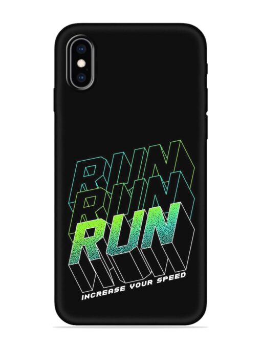 Run Embossed Soft Silicone Case for Apple Iphone Xs Max Zapvi