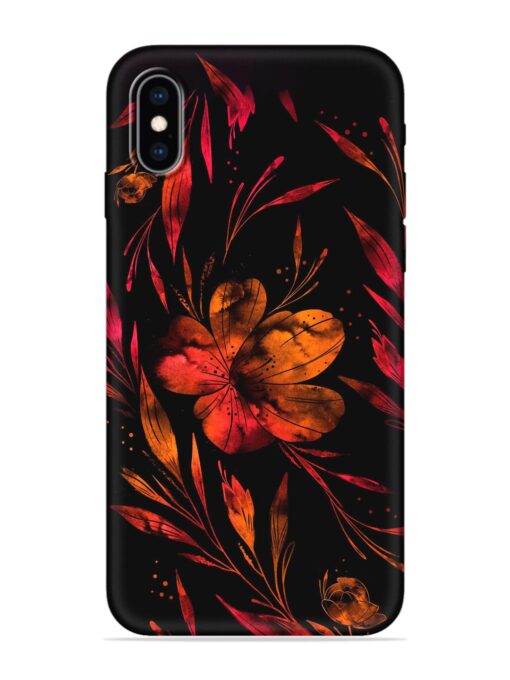 Red Flower Painting Embossed Soft Silicone Case for Apple Iphone Xs Max Zapvi