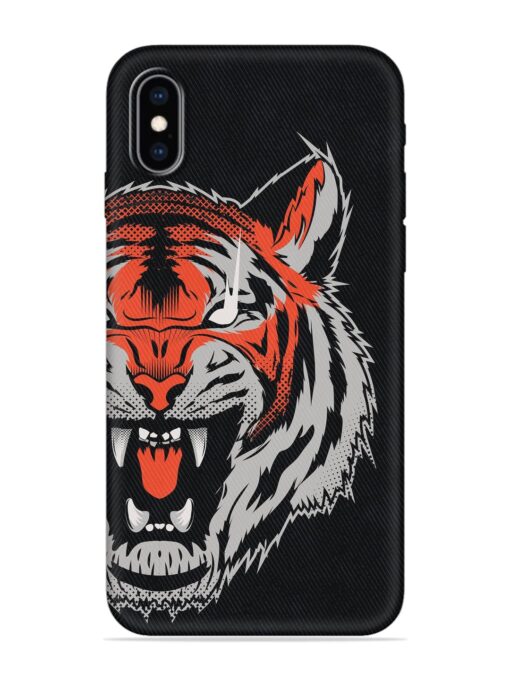 Tiger Aggression Embossed Soft Silicone Case for Apple Iphone Xs Max Zapvi