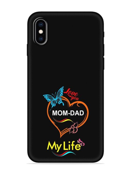 Love You Mom Dad Embossed Soft Silicone Case for Apple Iphone Xs Max Zapvi