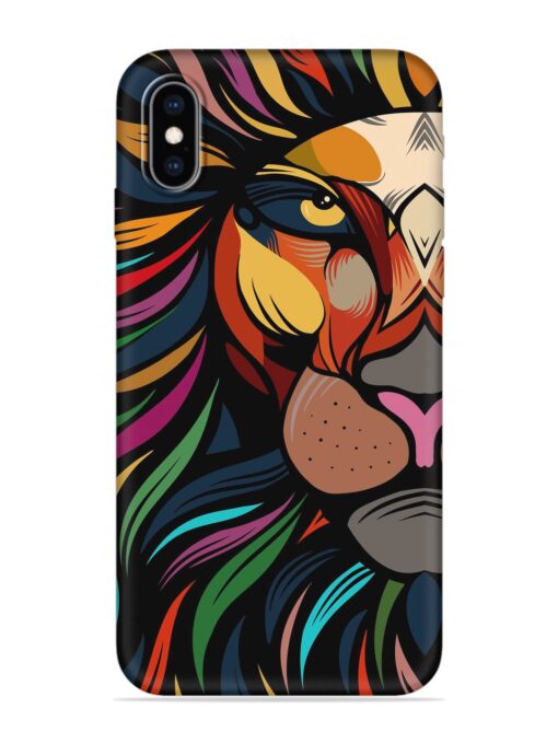 Trippy Lion Art Embossed Soft Silicone Case for Apple Iphone Xs Max Zapvi