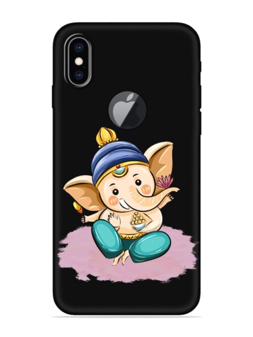 Bal Ganesh Vector Art Embossed Soft Silicone Case for Apple Iphone Xs Max (Logo Cut) Zapvi