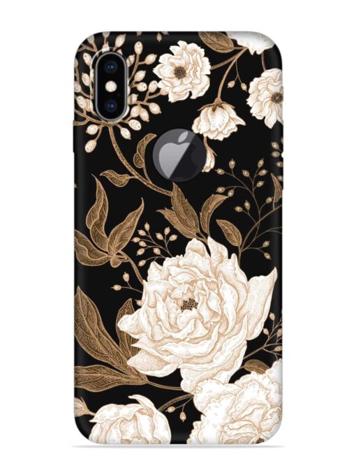 Peonies Roses Floral Embossed Soft Silicone Case for Apple Iphone Xs Max (Logo Cut) Zapvi