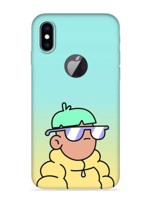 Doodles Cool Character Embossed Soft Silicone Case for Apple Iphone Xs Max (Logo Cut) Zapvi