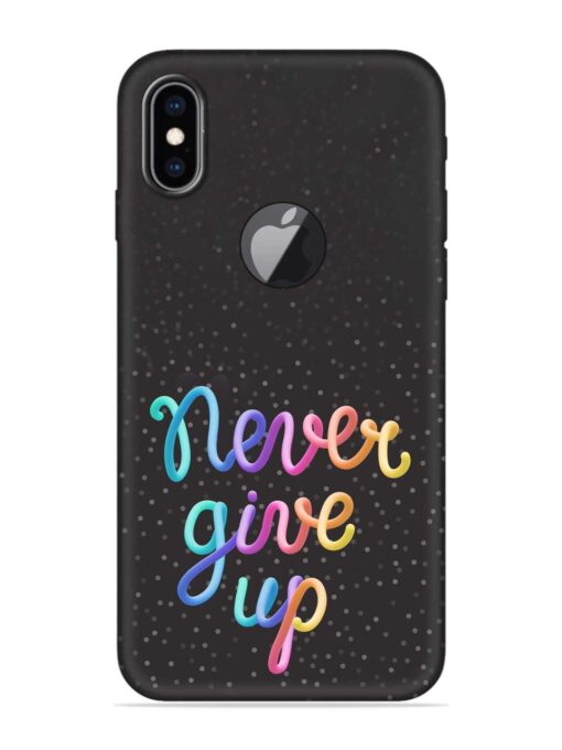 Colorful Stylized Rainbow Embossed Soft Silicone Case for Apple Iphone Xs Max (Logo Cut) Zapvi