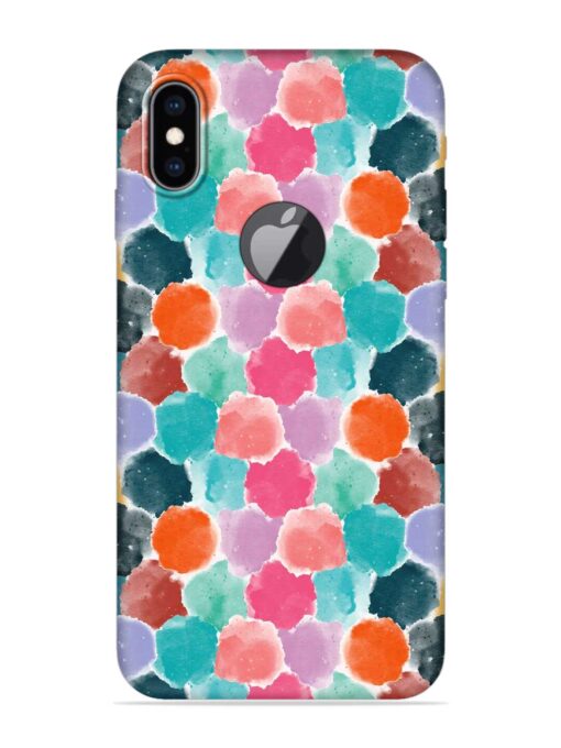 Colorful Seamless Pattern Embossed Soft Silicone Case for Apple Iphone Xs Max (Logo Cut) Zapvi