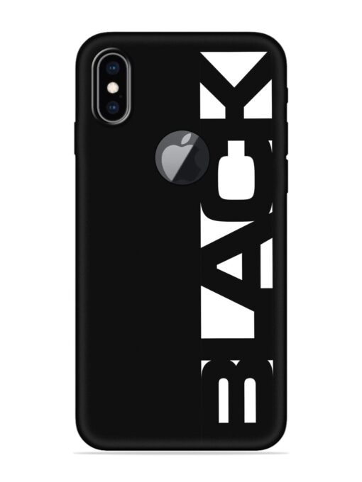 Black Typo Embossed Soft Silicone Case for Apple Iphone Xs Max (Logo Cut) Zapvi