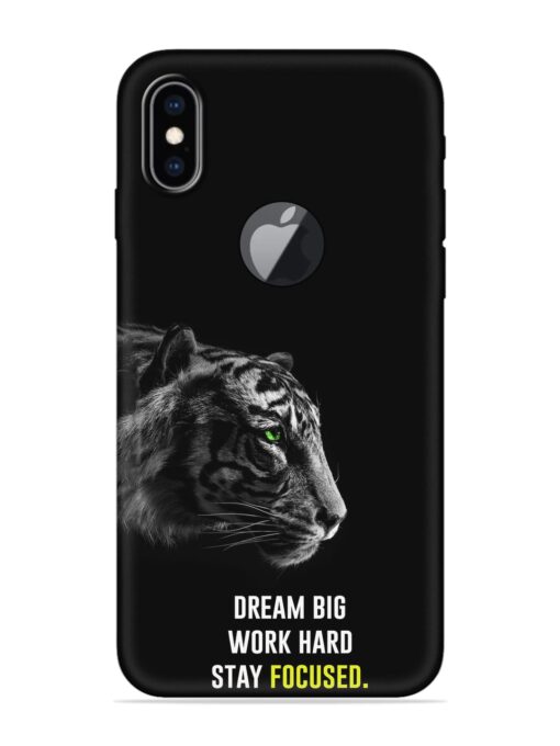 Dream Big Work Hard Embossed Soft Silicone Case for Apple Iphone Xs Max (Logo Cut) Zapvi