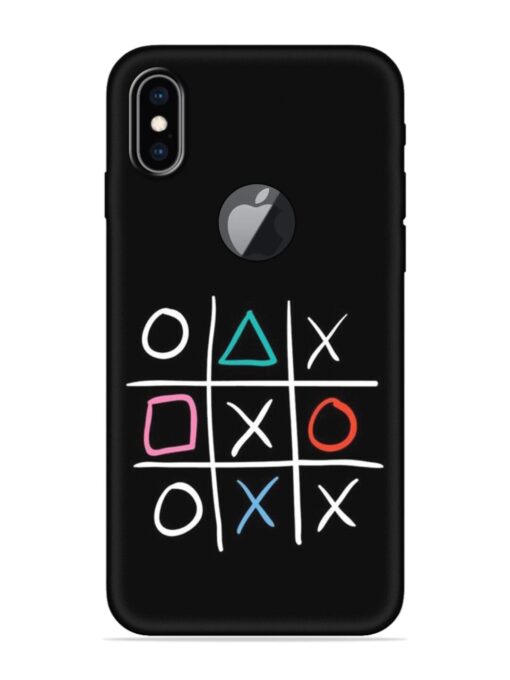 Super Neon Tic-Tac-Toe Embossed Soft Silicone Case for Apple Iphone Xs Max (Logo Cut) Zapvi