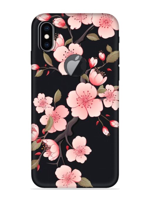 Cherry Blossom Embossed Soft Silicone Case for Apple Iphone Xs Max (Logo Cut) Zapvi