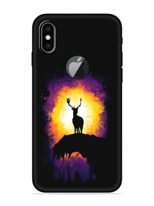 Elk Animal Art Embossed Soft Silicone Case for Apple Iphone Xs Max (Logo Cut) Zapvi