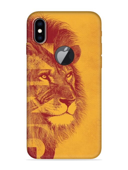 Gold Lion Crown Art Embossed Soft Silicone Case for Apple Iphone Xs Max (Logo Cut) Zapvi