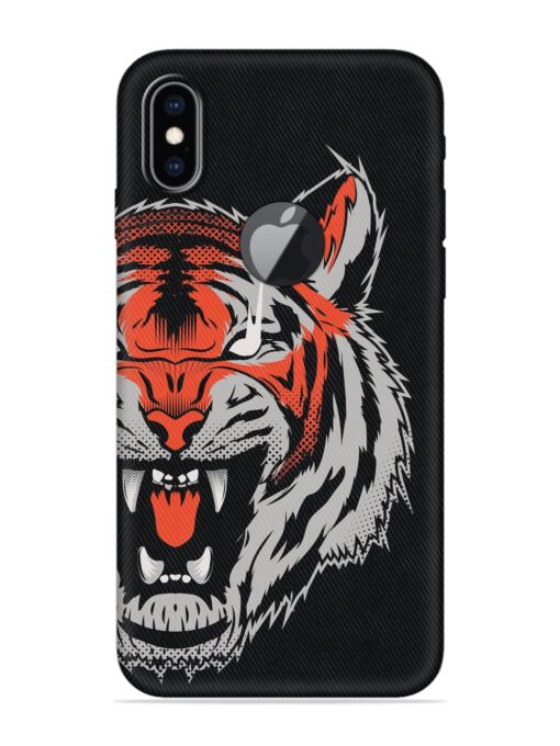 Tiger Aggression Embossed Soft Silicone Case for Apple Iphone Xs Max (Logo Cut) Zapvi