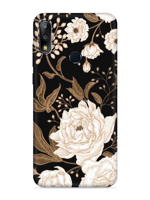 Peonies Roses Floral Embossed Soft Silicone Case for Asus Zenfone Max Pro M2 Zapvi