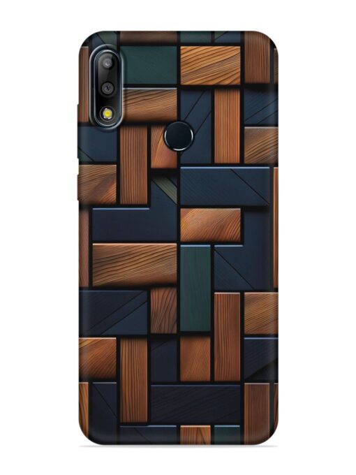 Wooden Background Cubes Embossed Soft Silicone Case for Asus Zenfone Max Pro M2 Zapvi