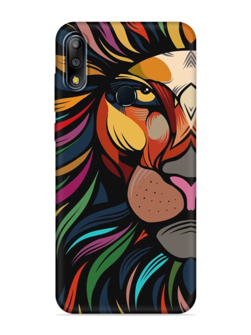 Trippy Lion Art Embossed Soft Silicone Case for Asus Zenfone Max Pro M2 Zapvi