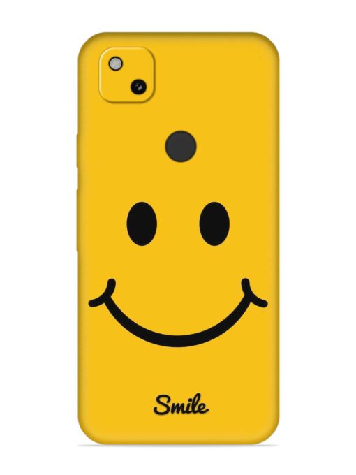 Yellow Smiley Embossed Soft Silicone Case for Google Pixel 4A Zapvi