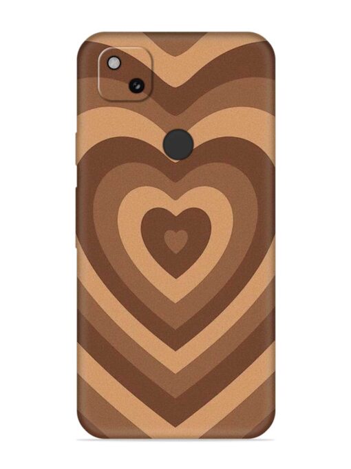 Brown Heart Embossed Soft Silicone Case for Google Pixel 4A Zapvi