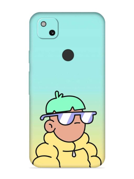 Doodles Cool Character Embossed Soft Silicone Case for Google Pixel 4A Zapvi