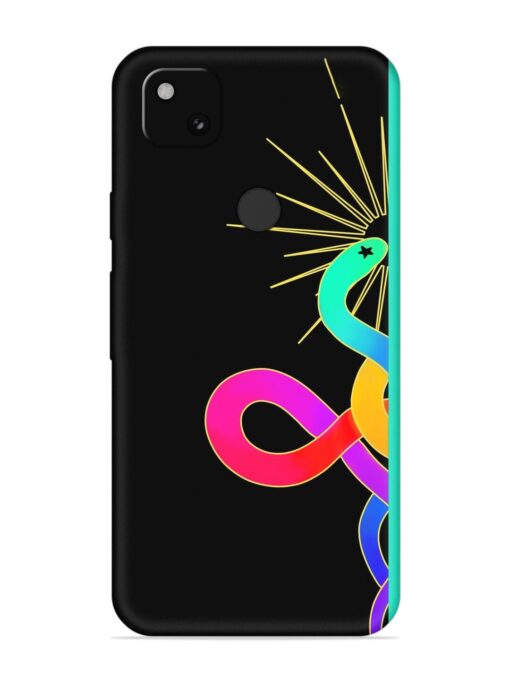 Art Geometric Abstraction Embossed Soft Silicone Case for Google Pixel 4A Zapvi