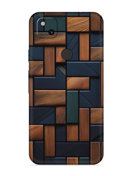 Wooden Background Cubes Embossed Soft Silicone Case for Google Pixel 4A Zapvi