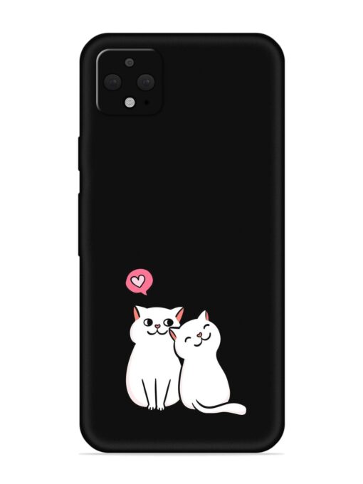 Cute Loving Cats Embossed Soft Silicone Case for Google Pixel 4 Xl Zapvi