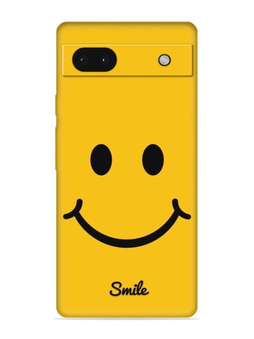 Yellow Smiley Embossed Soft Silicone Case for Google Pixel 6A Zapvi